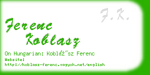 ferenc koblasz business card